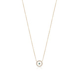 Blue Topaz December Birthstone Necklace in Yellow Gold