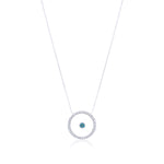 Blue Topaz December Birthstone Necklace in White Gold