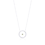 Peridot August Birthstone Necklace in White Gold