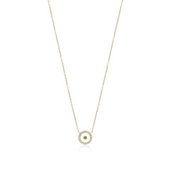 Peridot August Birthstone Necklace in Yellow Gold