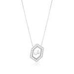 Qamoos 1.0 Letter ش Diamond Necklace in White Gold
