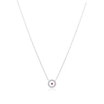 Ruby July Birthstone Necklace in White Gold