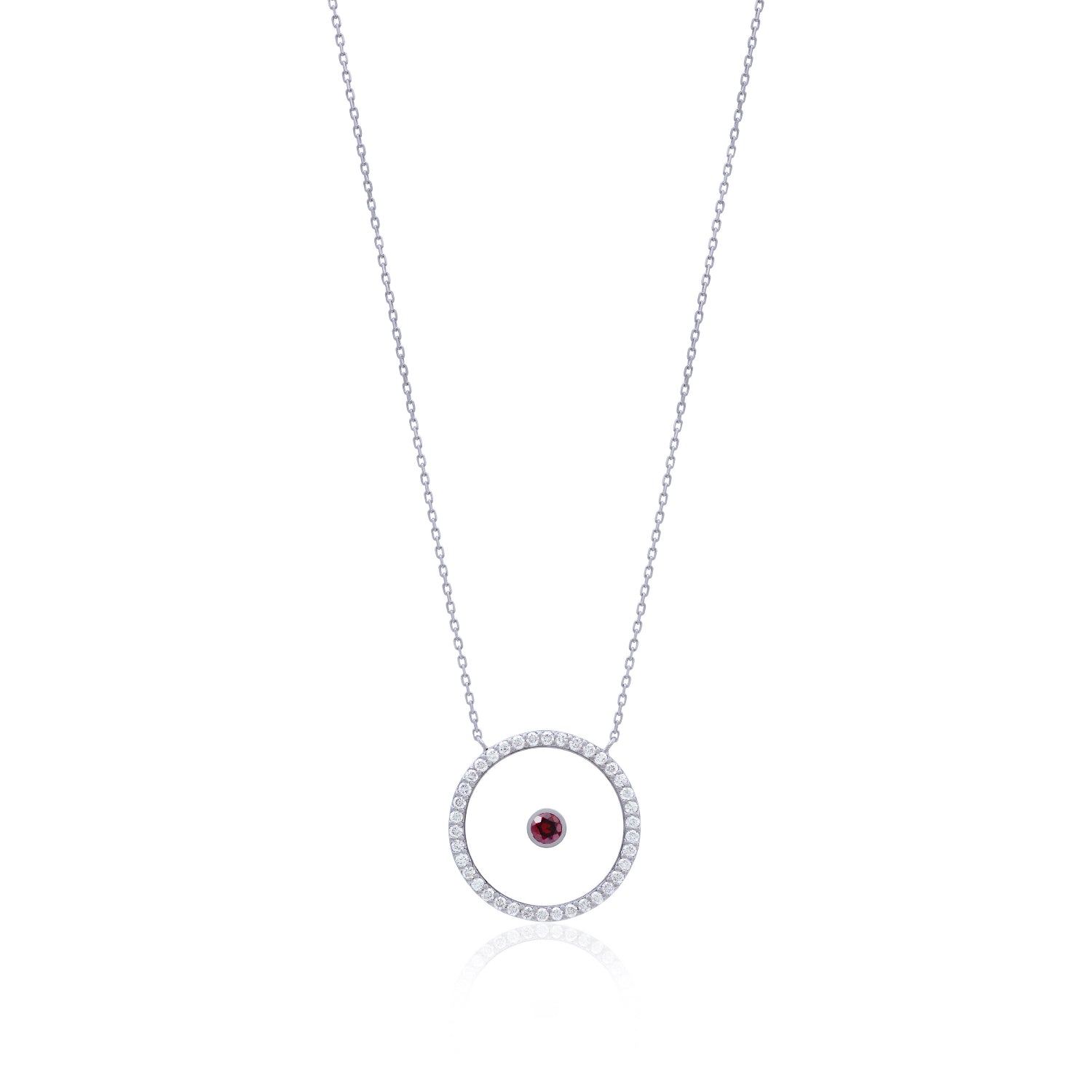 Tourmaline October Birthstone Necklace in White Gold