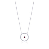 Tourmaline October Birthstone Necklace in White Gold